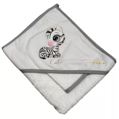 Babastar Frottir fürdőlepedő, fürdetőkesztyűvel 80*80 cm - Cute Zebra