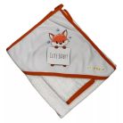 Babastar Frottir fürdőlepedő, fürdetőkesztyűvel 80*80 cm - Cute Róka Szívecskével - Narancs