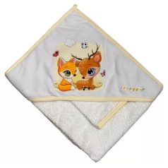   Babastar Frottir fürdőlepedő, fürdetőkesztyűvel 80*80 cm - Őzike és Róka