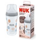 NUK Perfect Match Temperature Control cumisüveg 260 ml 3+hó - Szürke léggömb