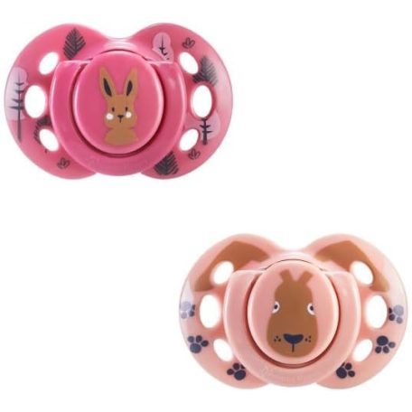 Tommee Tippee Fun Friends játszócumi 18-36 hó 2 db - pink/rózsaszín
