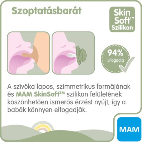MAM Original Pure Night 6+ hó nyugtató cumi 2 db-os  - türkiz egér/bézs medve