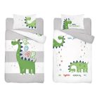 Bambusz ágynemű huzat 90*120 cm - Zöld dinó 
