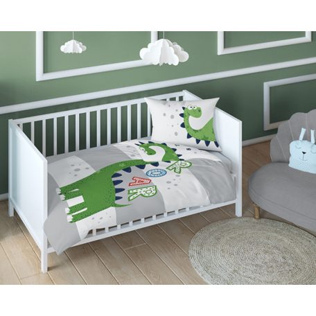 Bambusz ágynemű huzat 90*120 cm - Zöld dinó 