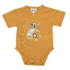   Rövid ujjú elöl patentos baba body szafaris mintával (50) 