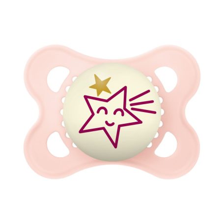 MAM Original Night szilikon nyugtató cumi  2-6 hó - rózsaszín csillag
