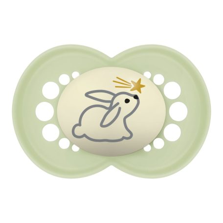 MAM Original Night 16+ szilikon nyugtató cumi - zöld nyuszi 