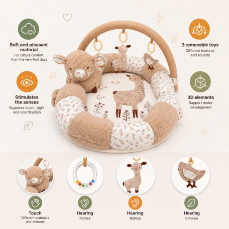 Zopa Nesty interaktív játszószőnyeg és babafészek - Sheep
