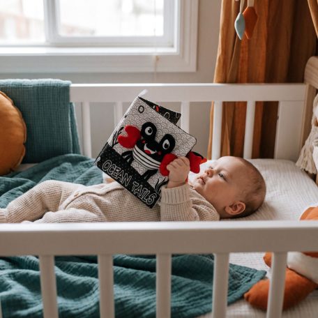 Zopa Kontrasztos fejlesztő plüsskönyv - Panda