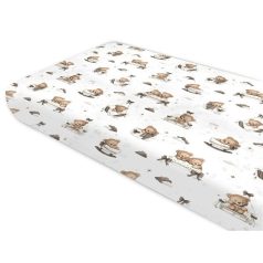 Baby Shop 60*120 cm pamut,gumis lepedő - Mackó álom bézs