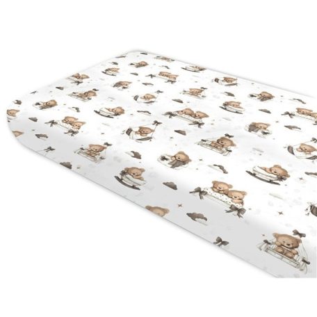 Baby Shop 60*120 cm pamut,gumis lepedő - Mackó álom bézs