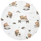 Baby Shop 60*120 cm pamut,gumis lepedő - Mackó álom bézs