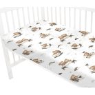 Baby Shop 60*120 cm pamut,gumis lepedő - Mackó álom bézs