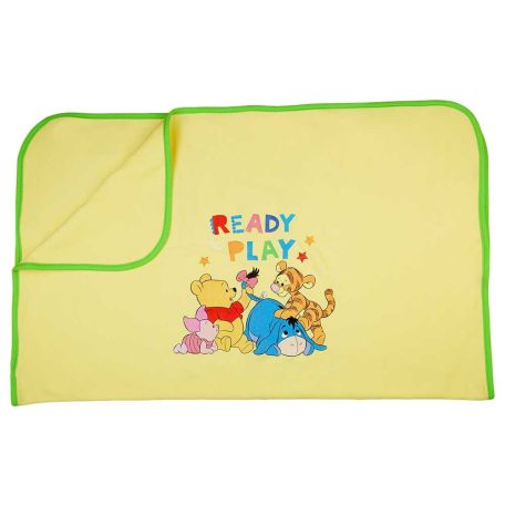 Pamut babatakaró Micimackó és barátai mintával 70x90cm - sárga