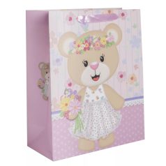 Ajándéktasak Macilány virágos 26x32 cm