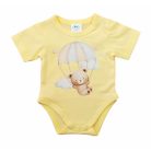 Rövid ujjú baba body sárga maci (56)