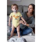 Rövid ujjú baba body - sárga zsiráf (56)