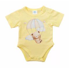 Rövid ujjú baba body sárga maci (62)