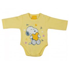 Hosszú ujjú baba body Snoopy mintával  (68) - sárga