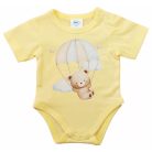 Rövid ujjú baba body sárga maci (68)