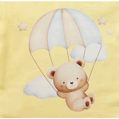 Rövid ujjú baba body sárga maci (80)