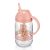 QLUX szívószálas üvegpohár 370ml - Teddy rózsaszín