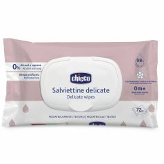   Chicco Delikát illatmentes törlőkendő keményfedéllel 72 db illatmentes érzékeny bőrre 0h+