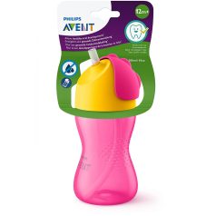   Philips Avent 12+ Bendy Szívószálas itató pohár 300ml - pink