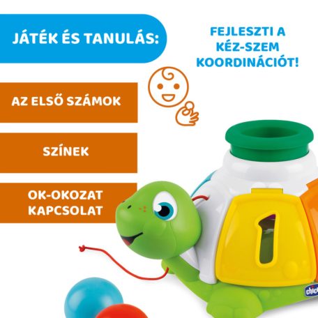 Chicco Teknősbéka és meglepetés golyók 2in1Turtle Sort&Surprise12hó+