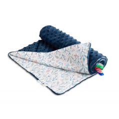 Sensillo kétoldalas babapléd 75x100cm - s.kék