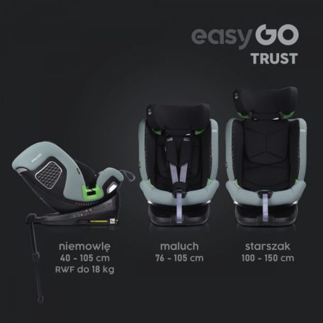 EasyGo Trust i-Size Isofix gyermekülés (40-150 cm) - Agava