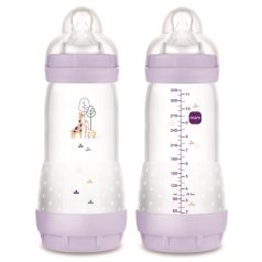 Mam Anti-Colic Matt  cumisüveg 320 ml  4hó+ Lila zsiráf