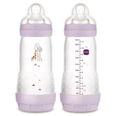 Mam Anti-Colic Matt  cumisüveg 320 ml  4hó+ Lila zsiráf