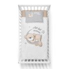 Pamut ágynemű huzat 100*135 cm - Maci a Holdon szürke / fehér