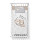 Pamut ágynemű huzat 90*120 cm - Maci a Holdon szürke