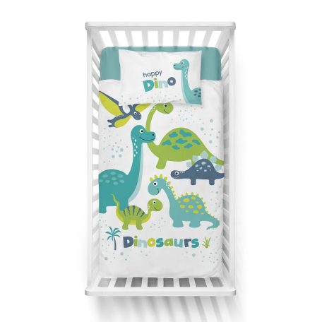 Bambusz ágynemű huzat 90*120 cm - Happy dinó 