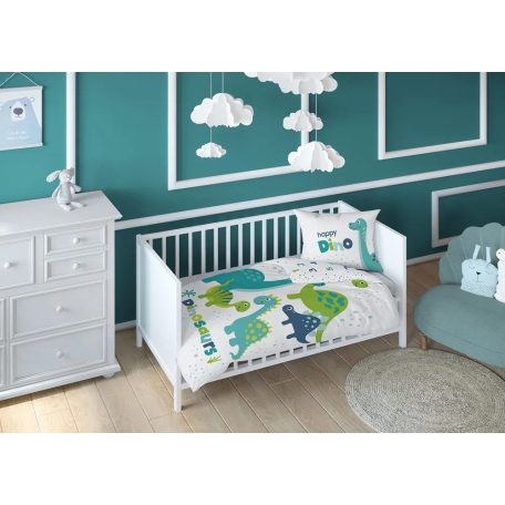 Bambusz ágynemű huzat 90*120 cm - Happy dinó 