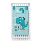 Bambusz ágynemű huzat 100*135 cm - Türkiz Dinó