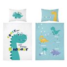 Pamut ágynemű huzat 90*120 cm - Hello Dinno! türkiz 