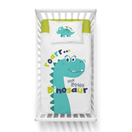 Pamut ágynemű huzat 90*120 cm - Hello Dinno! türkiz 