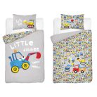 Pamut ágynemű huzat 90*120 cm - kék markoló