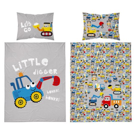 Pamut ágynemű huzat 90*120 cm - kék markoló