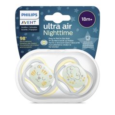   Avent Ultra air játszócumi éjszakai 18hó+ 2 db szürke/sárga