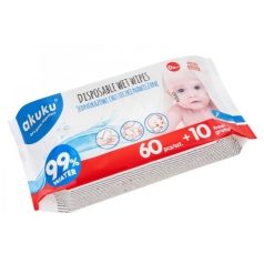 Akuku vizes nedves törlőkendő - 60 db + 10 db grátisz 