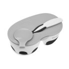 Akuku osztott tányér kanállal - szürke/fehér 