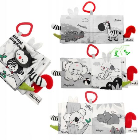 Akuku érzékfejlesztő babakönyv - Animal kingdom