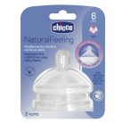 Chicco NaturalFeeling etetőcumi 6hó+ (2 db) gyors folyású
