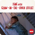 NUK Star Day & Night világító szilikon játszó és altatócumi (2 db) 0-6 hó lányos
