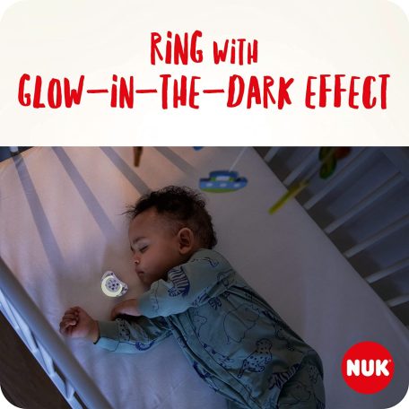 NUK Star Day & Night világító szilikon játszó és altatócumi (2 db) 0-6 hó lányos