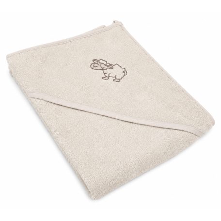 Vaganza hímzett fürdőlepedő, fürdetőkesztyűvel 110*110 cm - Drapp bari
